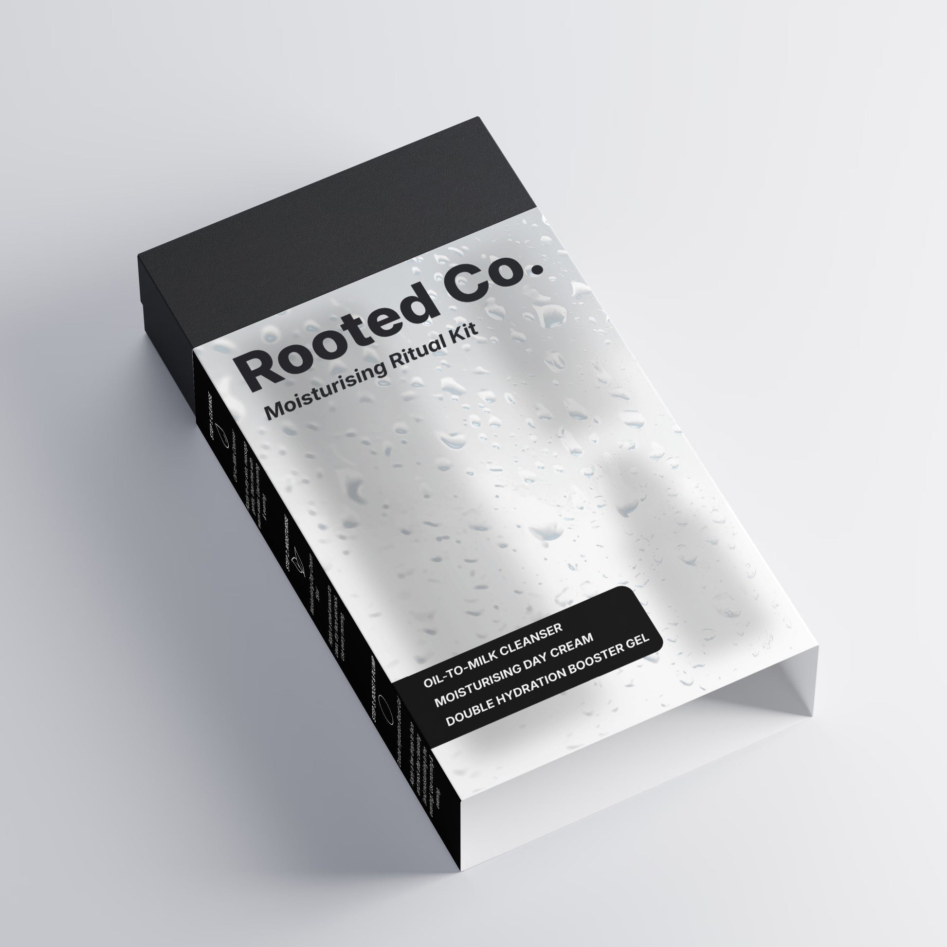 Rooted Co. Moisturising Ritual Kit packaging on a light gray background